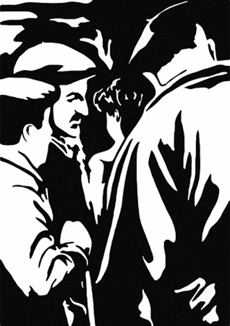 personnages scène de marché à helette
                2016 peinture numérique de Nik