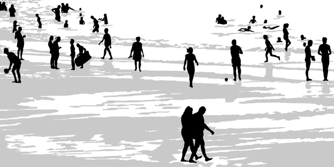 silhouttes sur la plage 2016 peinture numérique de Nik