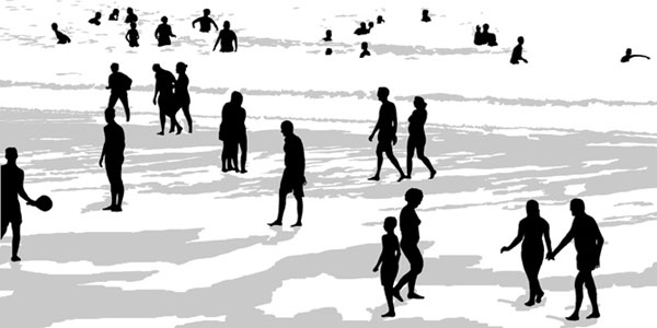 silhouttes sur la plage 2016 peinture numérique de Nik