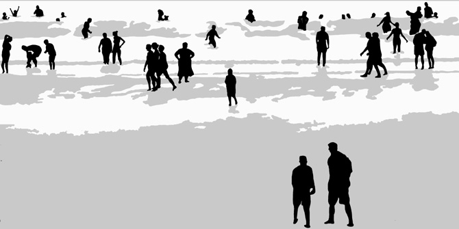 silhouttes sur la plage 2016 peinture numérique de Nik