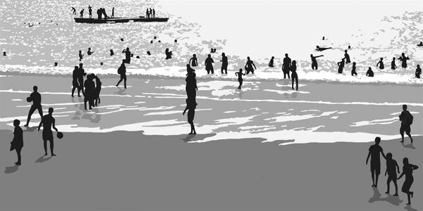 silhouttes sur la plage 2016 peinture numérique de Nik