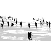 silhouttes sur la plage
