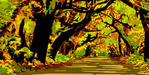 chemin dans la forêt 2018 peinture
                numérique de Nik