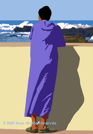 sur la jetée de Essaouira 2015 peinture numérique
                de Nik