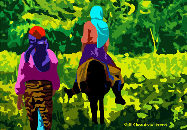 femmes aux champs 2016 peinture numérique de Nik