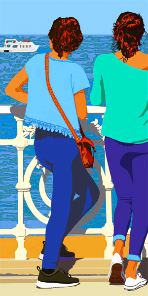 Marie Vue sur Port 2017
                peinture numérique de Nik