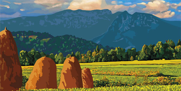 paysage aux 4 meules 2016 peinture numérique de
                Nik