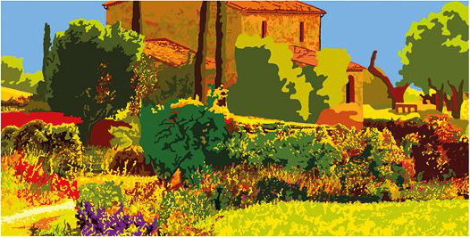 Paysage de Toscane 2018 peinture numérique de Nik