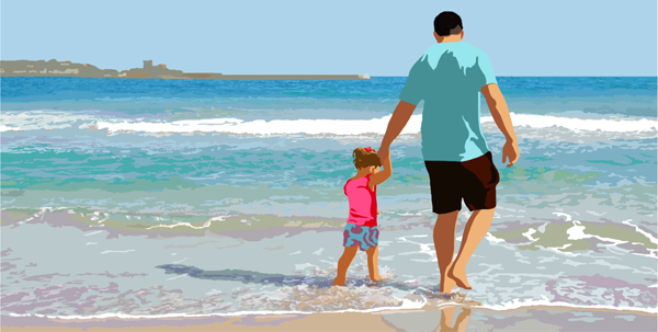 A la plage de Saint Jean de
                  Luz 2018 peinture digitale de Nik