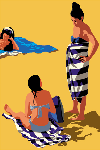 scènes de plage à san sébatian 2016 peinture
                numérique de Nik