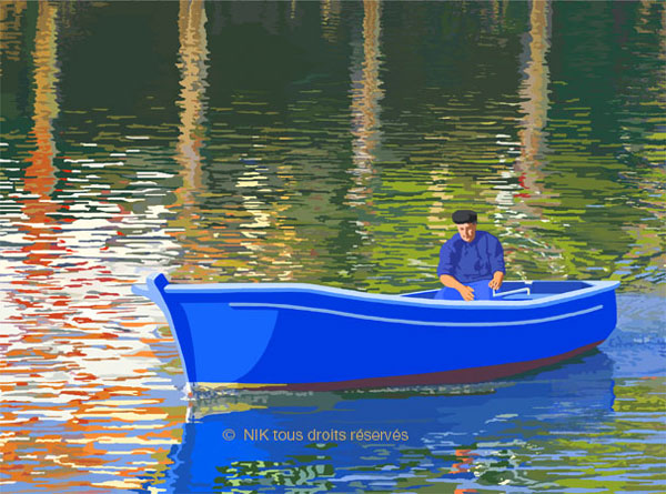 reflets dans le port de saint jean de luz 2010
                peinture numérique de Nik