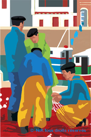 regard scene marché de helette 2006 peinture
                numérique de Nik