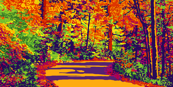 route dans la forêt 2017
                peinture numérique de Nik