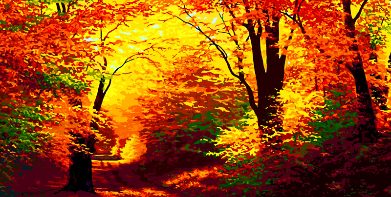 sous bois en automne peinture digitale de Nik 2021